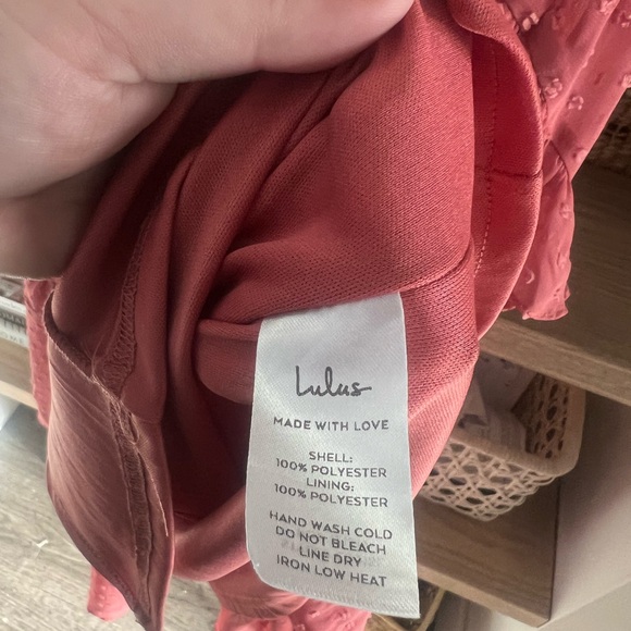 LULUS Next to You Rusty Rose Swiss Dot Ruffled Midi
Dress - Picture 7 of 8